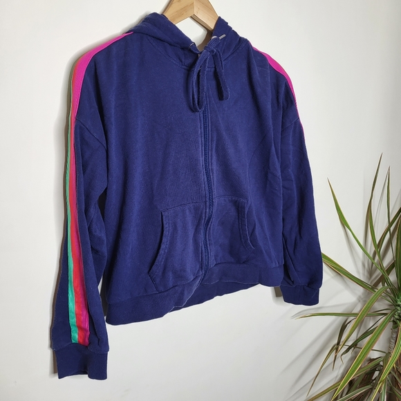 BB Dakota The Bright Side Hooded Zip-Up French Terry Sweatshirt Hoodie - Picture 3 of 12